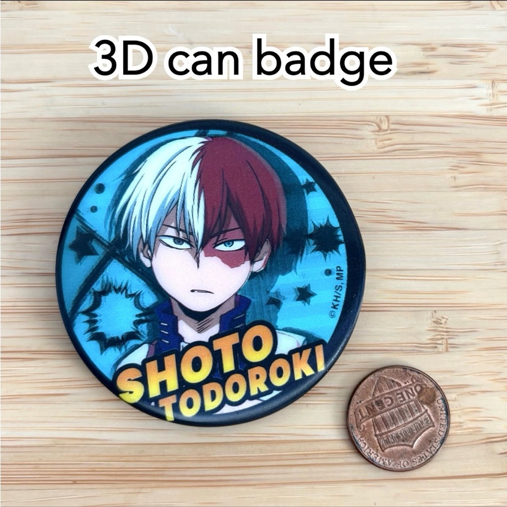 Rare my hero academia 3D can badge Todoroki